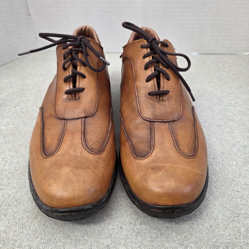 ALLEN EDMONDS Day Tripper Saddle Tan Leather Casual Sneakers Size 10D Mens